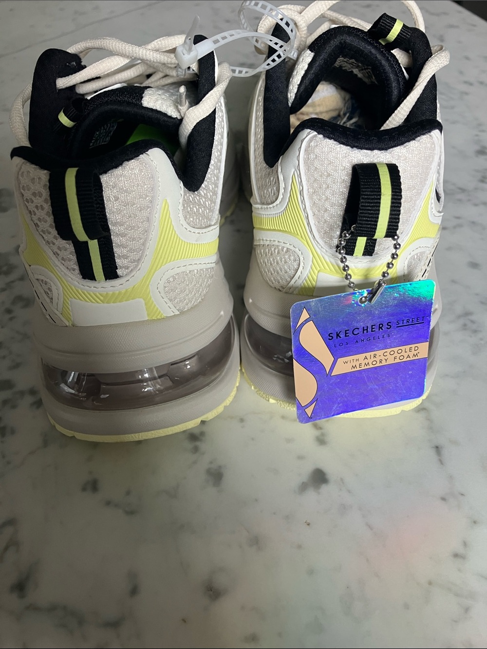 Skechers Cream and Pale Yellow Chunky Athletic Sneakers - Picture 2 of 8
